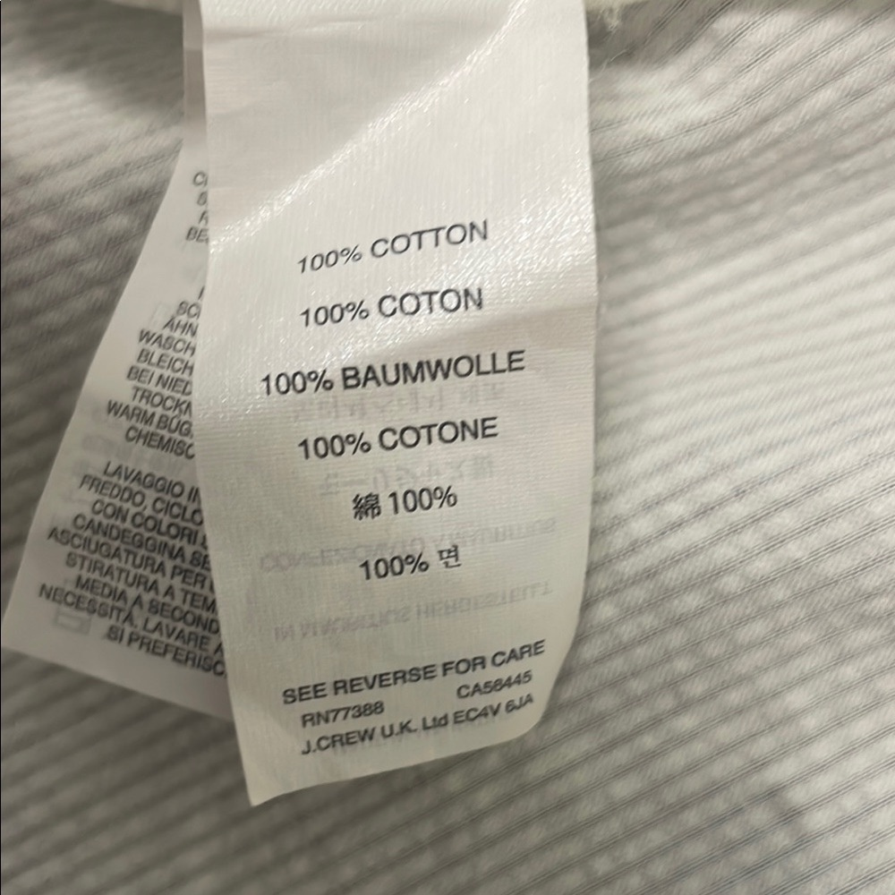 J. Crew White Casual Button Down Shirt with Long Sleeves and Textured Weave - Picture 8 of 8